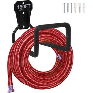 Metal Garden Hose Holder - Heavy Duty Hose Hanger Wall Mounted Water Hose Holder
